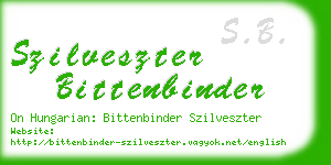 szilveszter bittenbinder business card